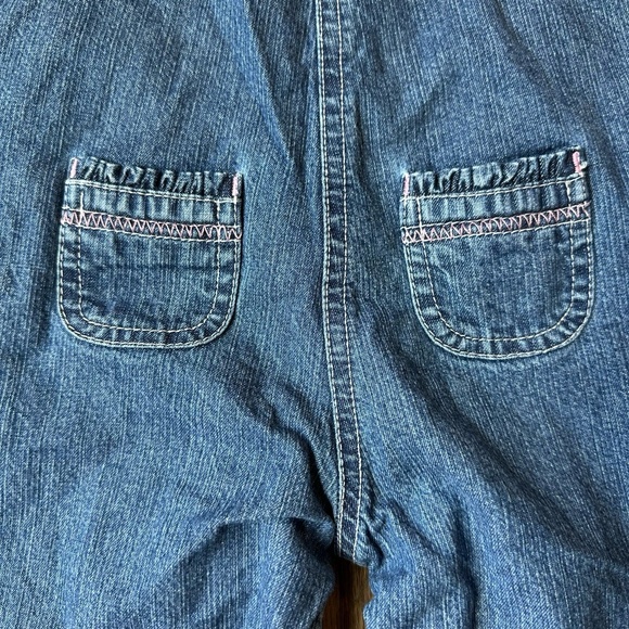 Vintage 90s Overalls Baby Girl Size 6-9 M Sonoma Butterfly Bib Embroidered - Picture 8 of 10